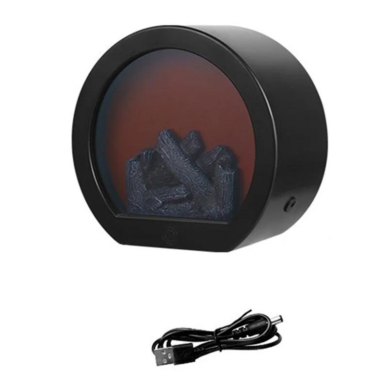 Светодиодный светильник-пламя для камина, настольные светильники-имитация камина, лампа с питанием от USB или батареек для праздничного зимнего подарка, вечеринки, теплого домашнего декора