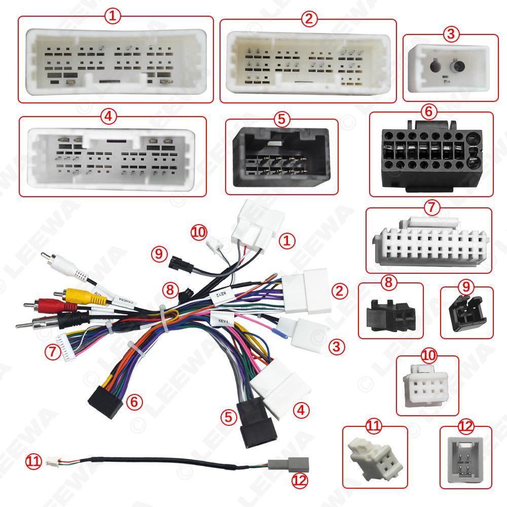 Совместимый кабель питания для Toyota 2022: Prado, Highlander, Levin, Corolla Cross, Frontlander, Venza - Навигация с большим экраном.