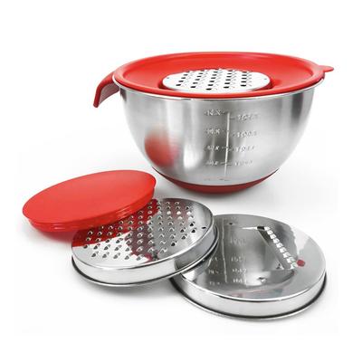 Миски для смешивания кухонные из нержавеющей стали нескользящие DIY торт хлеб салат миксер для выпечки миска с крышкой терка набор