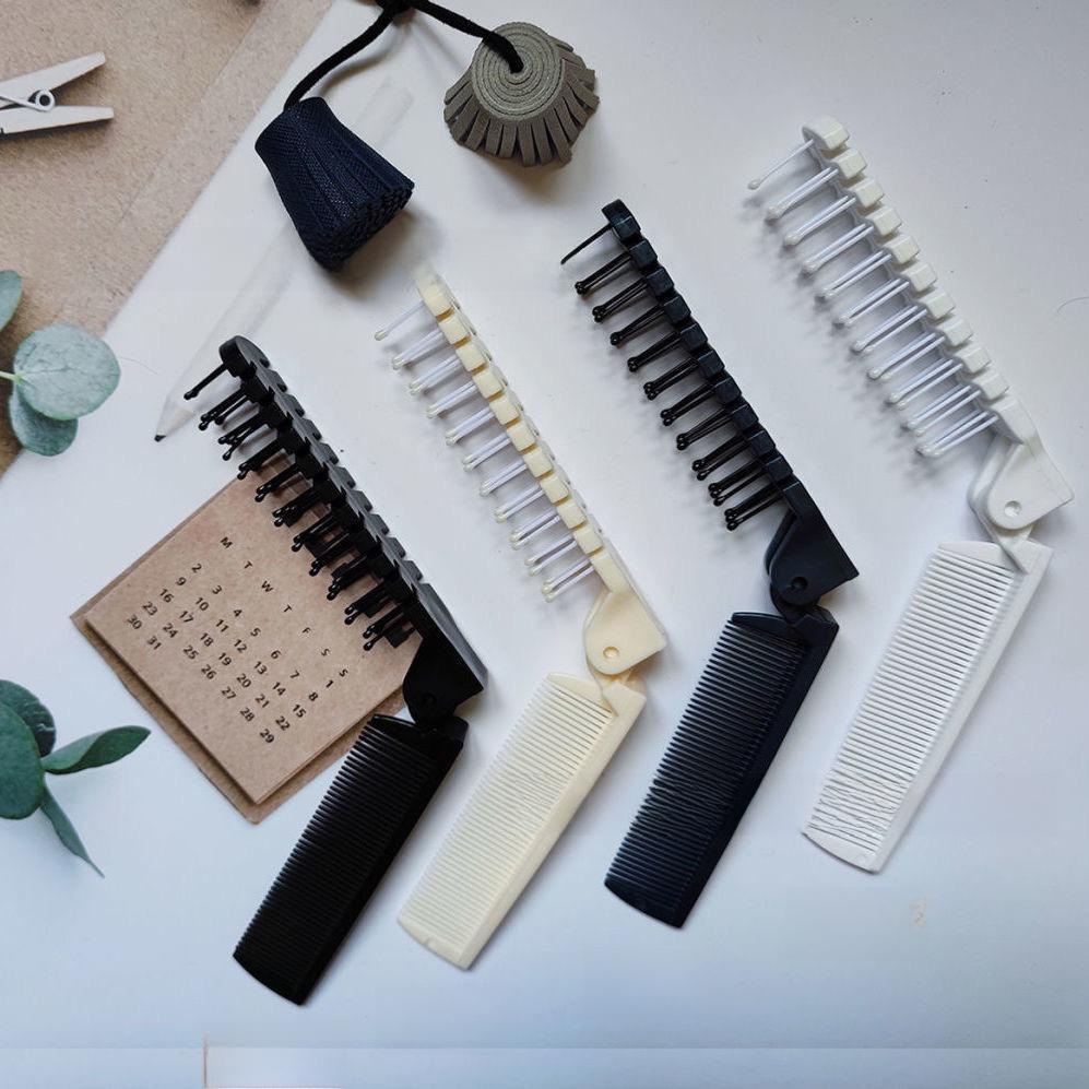 Портативная антистатическая складная расческа с редкими и густыми зубьями — идеально подходит для путешествий, школы и отелей — без узлов, двухголовая конструкция для женщин.