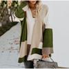 Casual Women Knitted Cardigan Color Block Comfortable Long Sleeved Loose Fashion Sweater Coats Autumn Winter