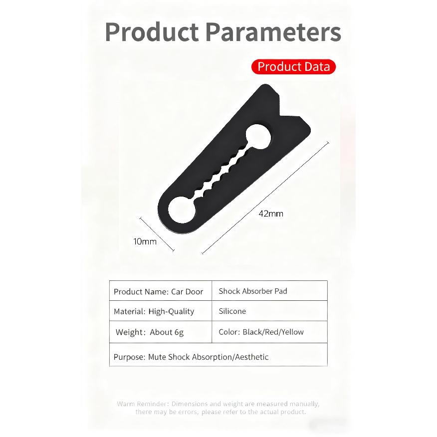 Universal Car Door Lock Protector Pad Auto Door Silicone Shim Gate Lock Guard Anti-Vibration Noise Reduction Rubber Pad Spacer Interior Mirrors 6