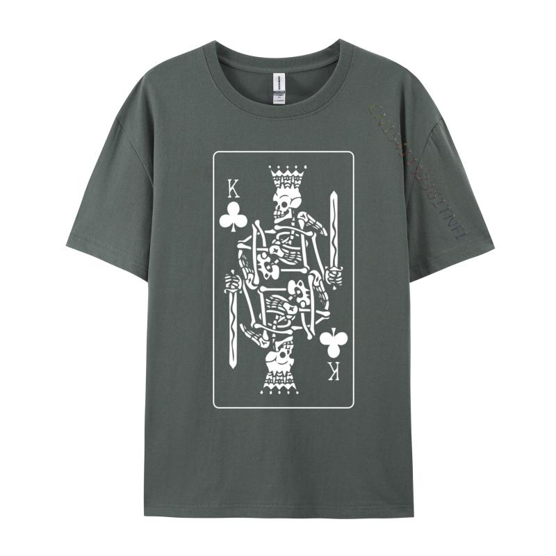 King Card Halloween Costume Funny Skull Skeleton Unisex TShirts Cute Round Neck Design Short Sleeve 100 Cotton Unisex Tshirts