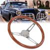 380 мм 15 дюймов Классический руль в сборе Ореховая ручка 3 спицы заклепки 6 отверстий Универсальная модификация Рулевое колесо Модификация
