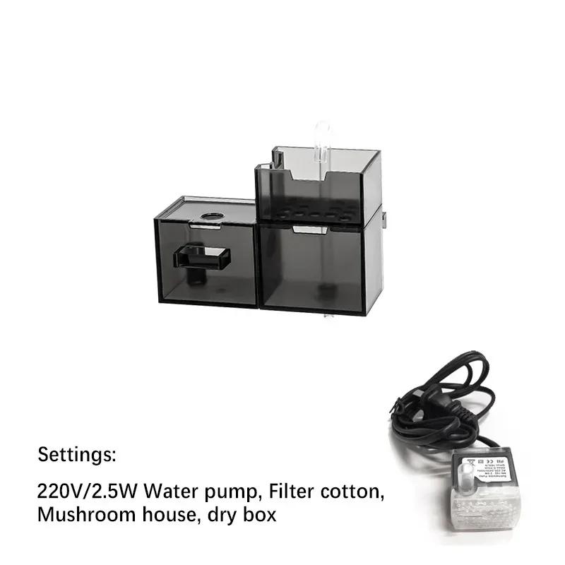 Фильтр 3-в-1 Водопад Аквариум Черепаха Аквариум Настенный Встроенный Бесшумный Фильтр Коробка Циркуляция Воды Очиститель Воды