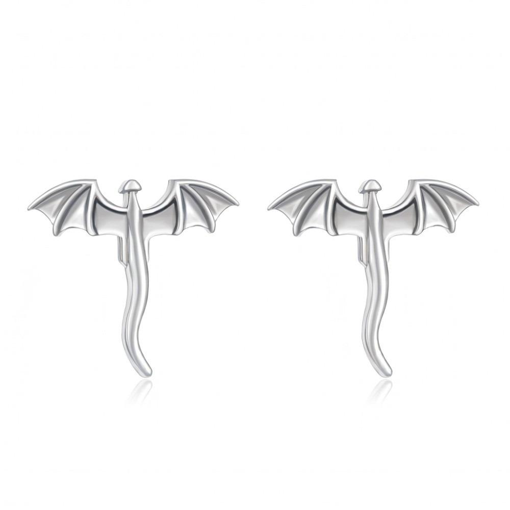 Personality Vintage Dragon Earrings Unique Flying Dragon Stud Earrings Metal Stud Earrings Daily