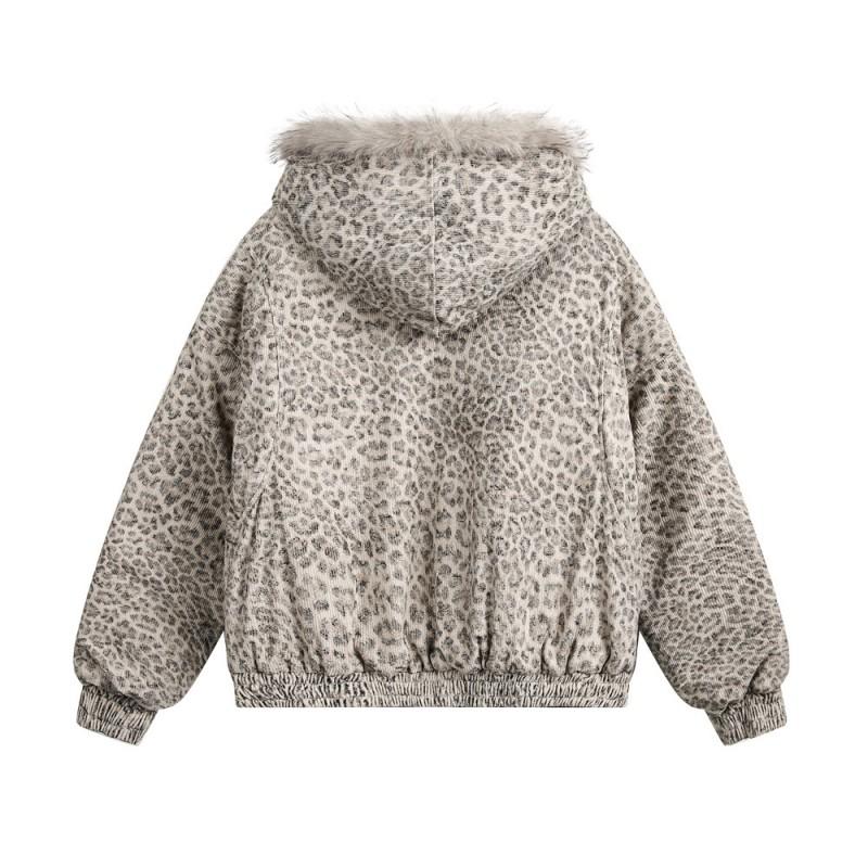 Mens Hooded Puffer Jacket Winter Thick Warm Cotton Coat With Faux Fur Collar Loose Fit Short Style Streetwear