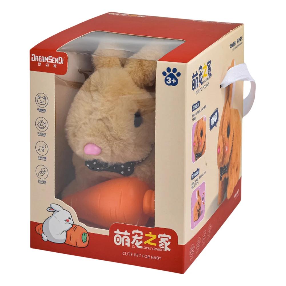 Электронный робот собака реалистичная игрушка собака ведет себя как настоящий щенок плюшевый щенок игрушка на батарейках мягкая игрушка собака для девочек мальчиков