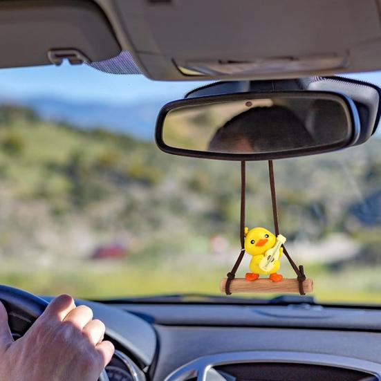 Подвеска в виде утки для автомобиля, симпатичное украшение для зеркала заднего вида, крутая качающаяся утка, многофункциональная сумка, талисман для дома и сада, подарки