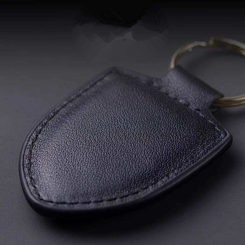 AAOY1 For Porsche 911 718 Cayenne Cayman Panamera Macan Taycan Boxster Car Keychain Key Holder Shield Leather Key Rings Men Women Gift