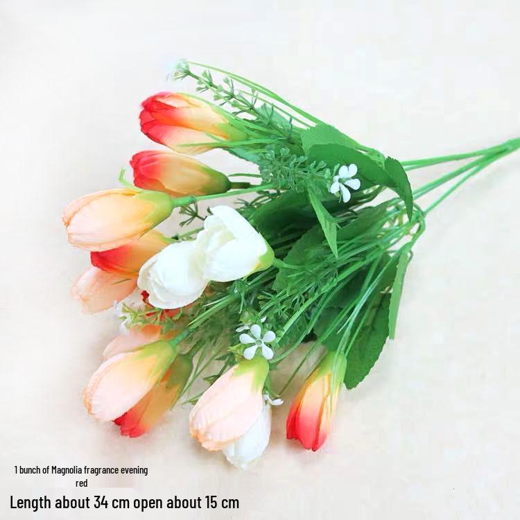 Silk Fake Flower Bouquet for Living Room or Dining Table Decor - Plastic Dried Flower Bonsai Ornaments