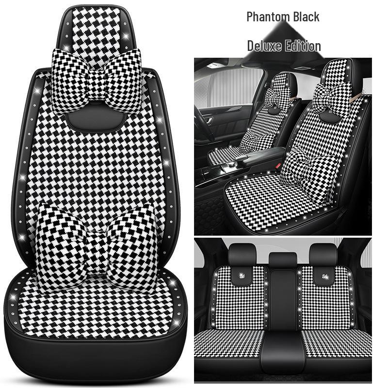 XMS Diamond Pattern 9D Car Seat Cushion, All-Season High-End Fabric, New Model Seat Cover