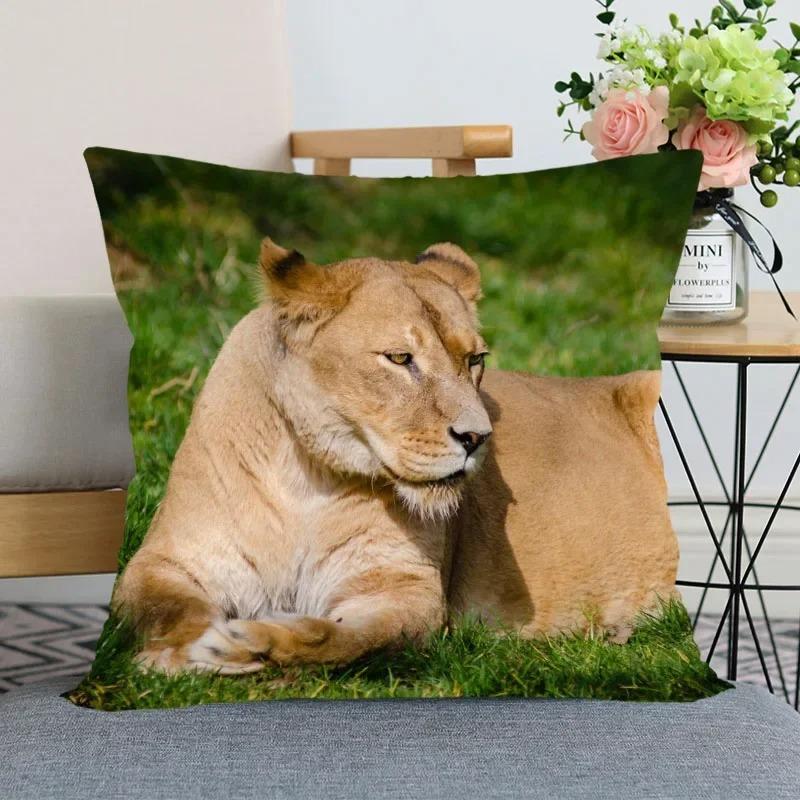 Наволочка с изображением льва, украшение для дома, гостиная, диван, наволочка, украшение для спальни, комнаты 45x45 см