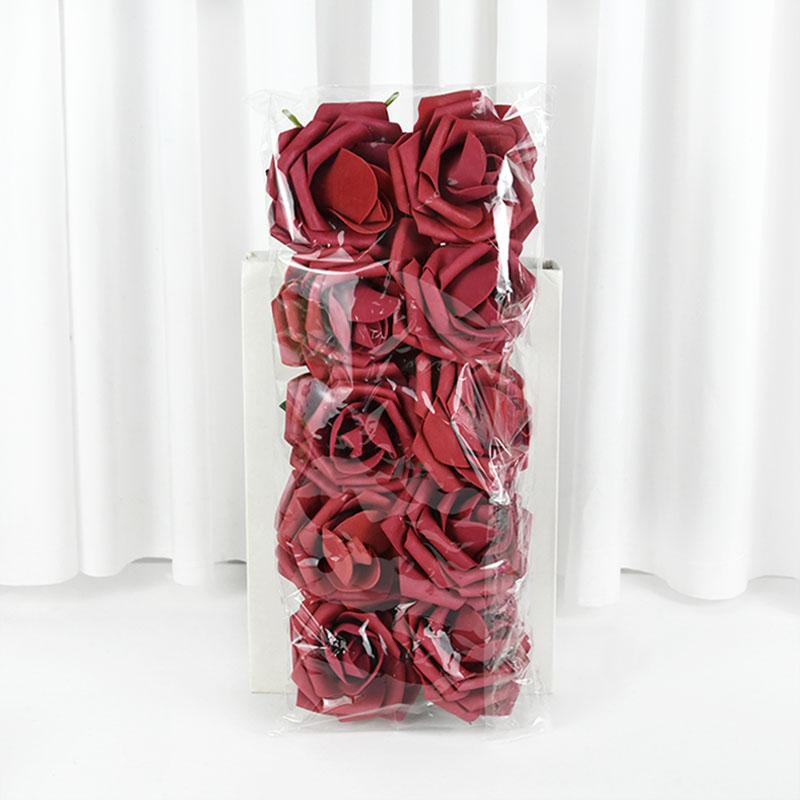 Большой искусственный цветок розы 8 см для свадебной вечеринки, декора для дома и офиса, искусственный цветок розы, стебель 16 см, украшения на день Святого Валентина