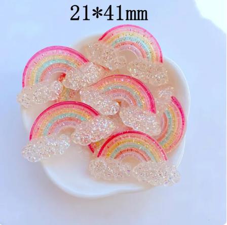 Cute Mini Shiny Rainbow Resin Series Flat Back Cabochons Scrapbooking DIY Jewelry Craft Decoration Accessories