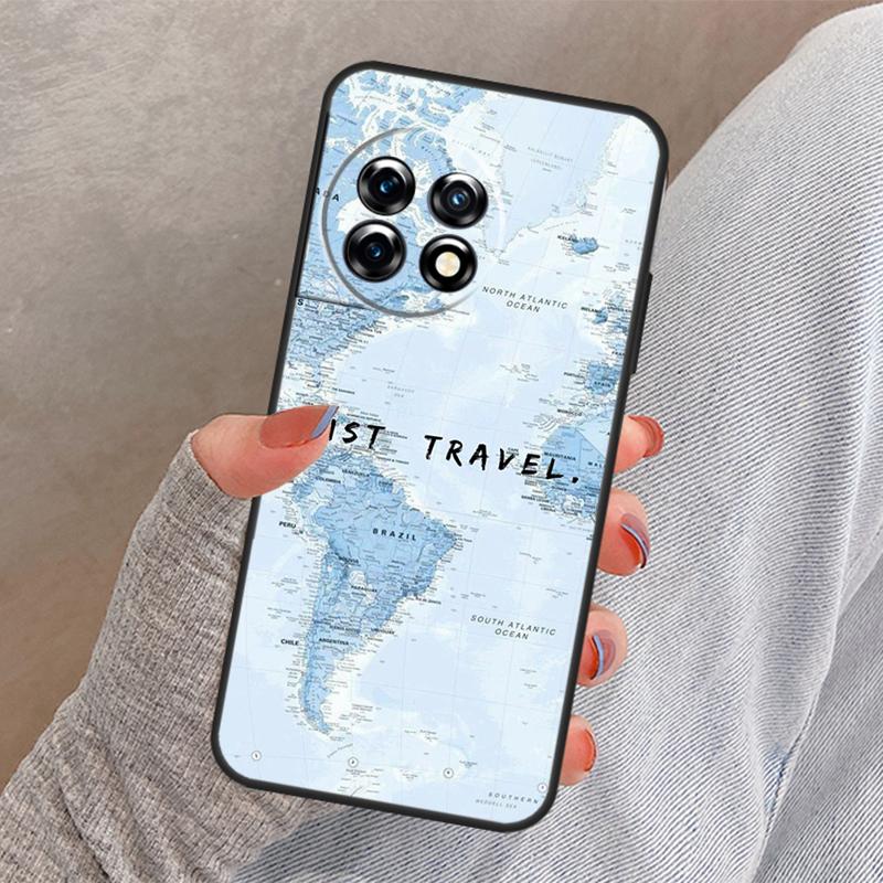 Чехол-обложка для путешествий 'Карта мира' для OnePlus Nord 4 3 CE 2 Lite N20 N10 N30 OnePlus 8T 10T 13 13R 12 12R 11 10 Pro