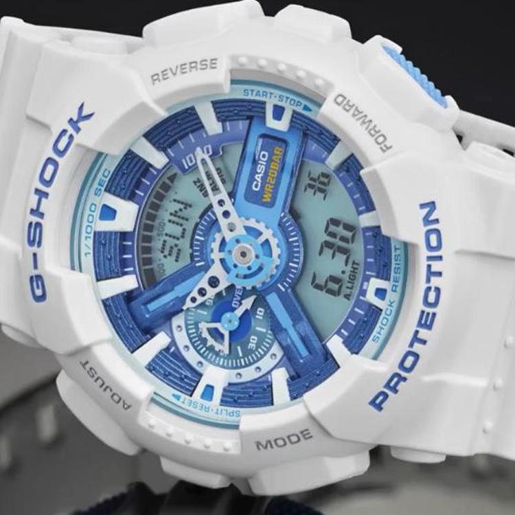 CASIO Women's Liquid Crystal/Analog Dual Display Series Blue Watch GA-110WB-7A GA-110WB-7A