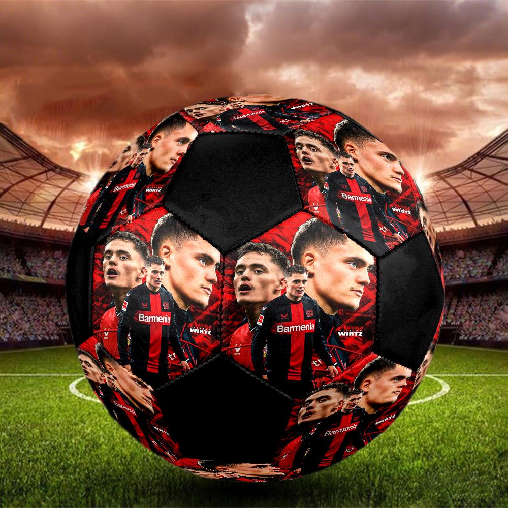 Florian Wirtz Indoor Soccer Ball Colorful Machine Stitched PVC Size 5 Team Training Competition Ready Durable High-Bounce Cool Sports Gift