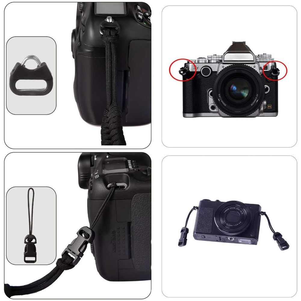 4 Pairs Eyelet Sling Camera Belt Hooks Lug Neck Strap Durable Quick Release Buckle Kit Camera