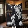 1pc Johnny Hallyday Black and White Album blanket, al season lightweigh Poster blanket home office outdoor nap multifunc Poster blanketional blanket
