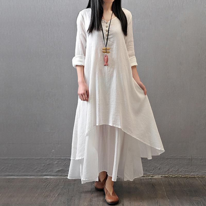 Элегантное винтажное свободное платье с V-образным вырезом из двух частей, женское модное дизайнерское однотонное платье с длинным рукавом и оборками, женская шикарная тонкая нестандартная одежда