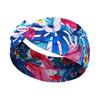 Женская мода Спортивная повязка на голову с 3D цветочным принтом, впитывающая пот, Дышащая быстросохнущая пляжная повязка для йоги для бега, шикарная нескользящая повязка на голову в виде тюрбана
