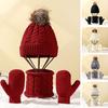 3Pcs/Set Knitted Hat Scarf Gloves Set Cozy Warm Soft Thickened Wide Application Winter Accessories for Kids