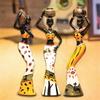 3Pcs/Set Resin African Girls Crafts Living Room Figurines Home Decoration Office Desktop Africa Women Ornaments