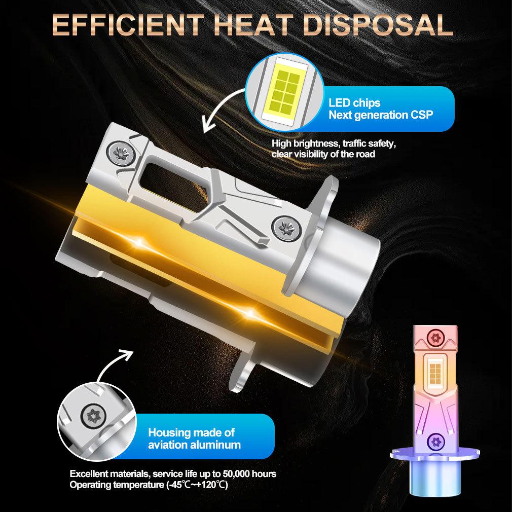 2 шт. 18000 лм H3 светодиодные лампы для фар Мини H3 светодиодные противотуманные фары для автомобиля Фара без вентилятора ДХО Лампа Автомобильные дневные ходовые огни 12 В 6500 К Белый