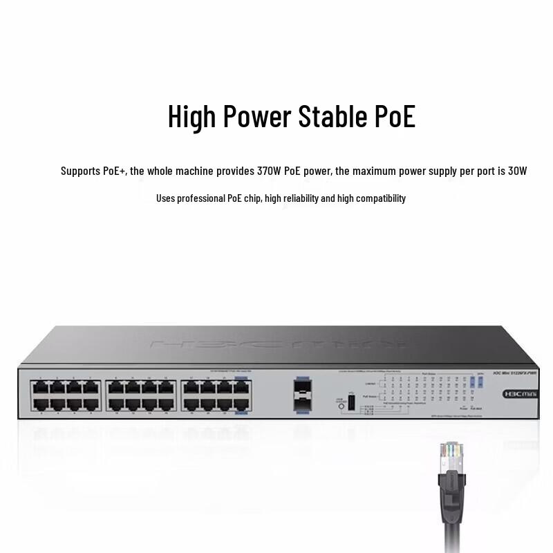 H3C 24-Port Gigabit PoE Unmanaged Switch with 2x10GE Uplinks
