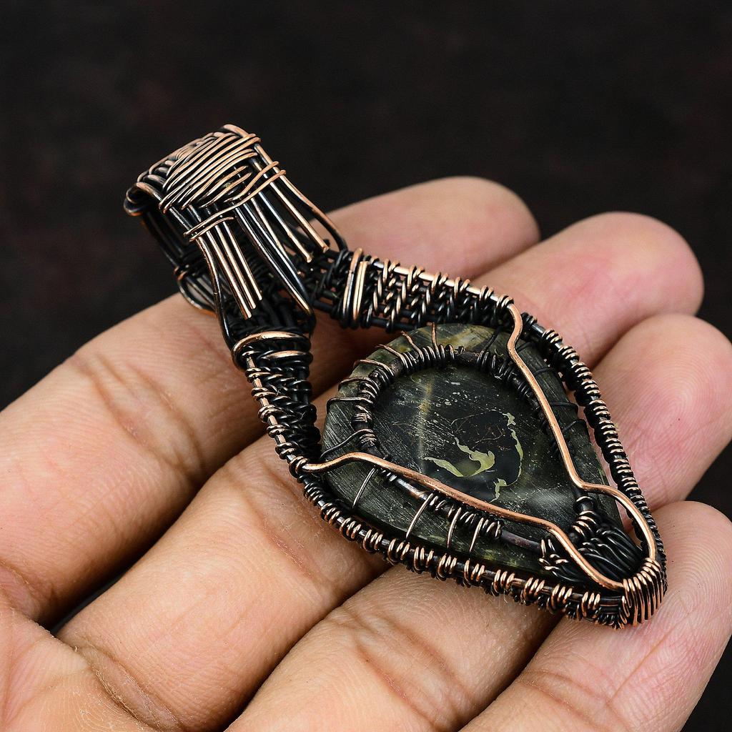 Древо жизни Пикассо Джаспер Медная проволока обернутая подвеска драгоценный камень медный кулон ручной работы радужный лунный камень ювелирные изделия подарок для матери