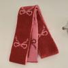 Long Bow Knitted Scarf Color Blocked Narrow Neck Cover Soft Double-sided Scarf  Streetwear