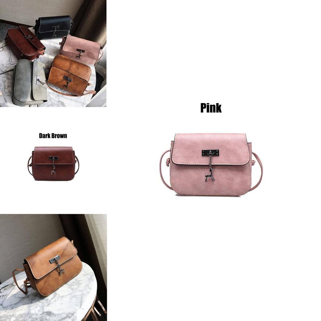 Ретро Однотонный Подвеска-Олень Сумка-Седло Crossbody Наплечная Сумка Квадратная Сумка из ПУ