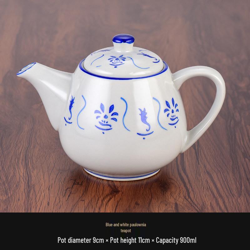 Винтажная керамическая сине-белая цветочная ваза с бамбуком - Посуда в деревенском стиле, идеально подходит для риса и лапши