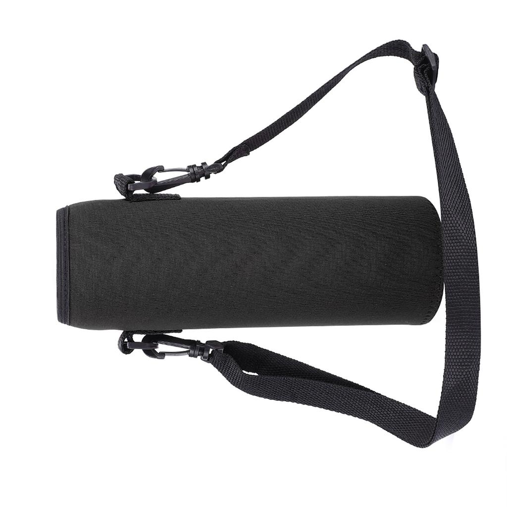 Сумка-держатель для термобутылки для спорта на открытом воздухе, чехол с защитой от ожогов и ремешком (черный)