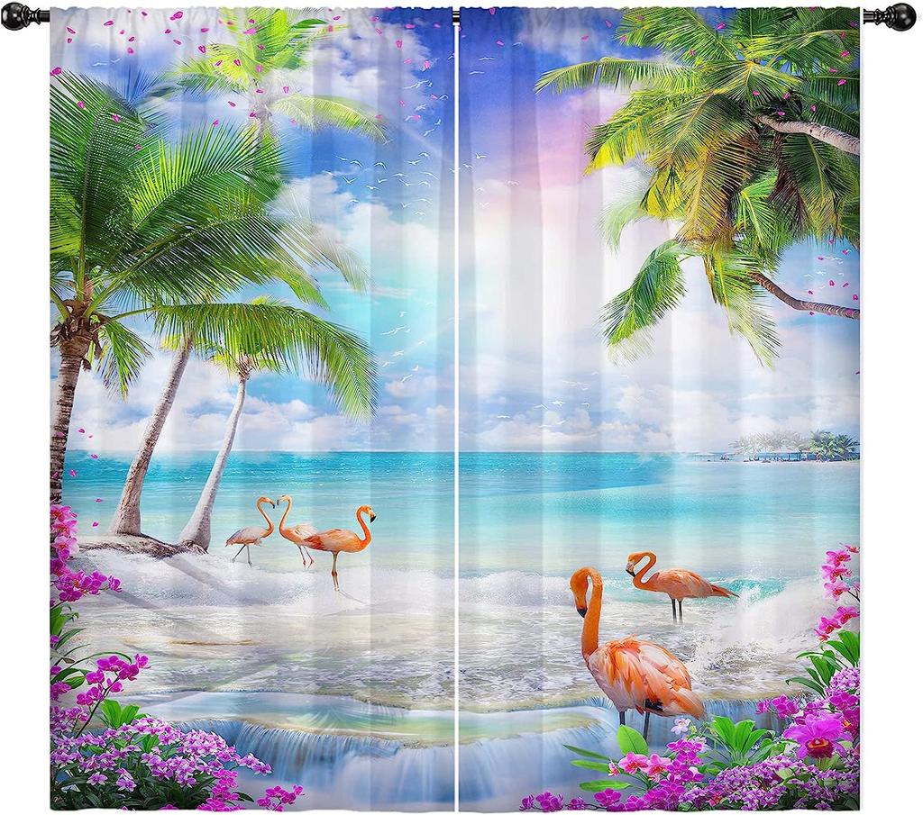 Spring White Floral Butterfly Curtain for Adult Children Bedroom Decoration Living Room Hanging Cloth Treatment Curtains