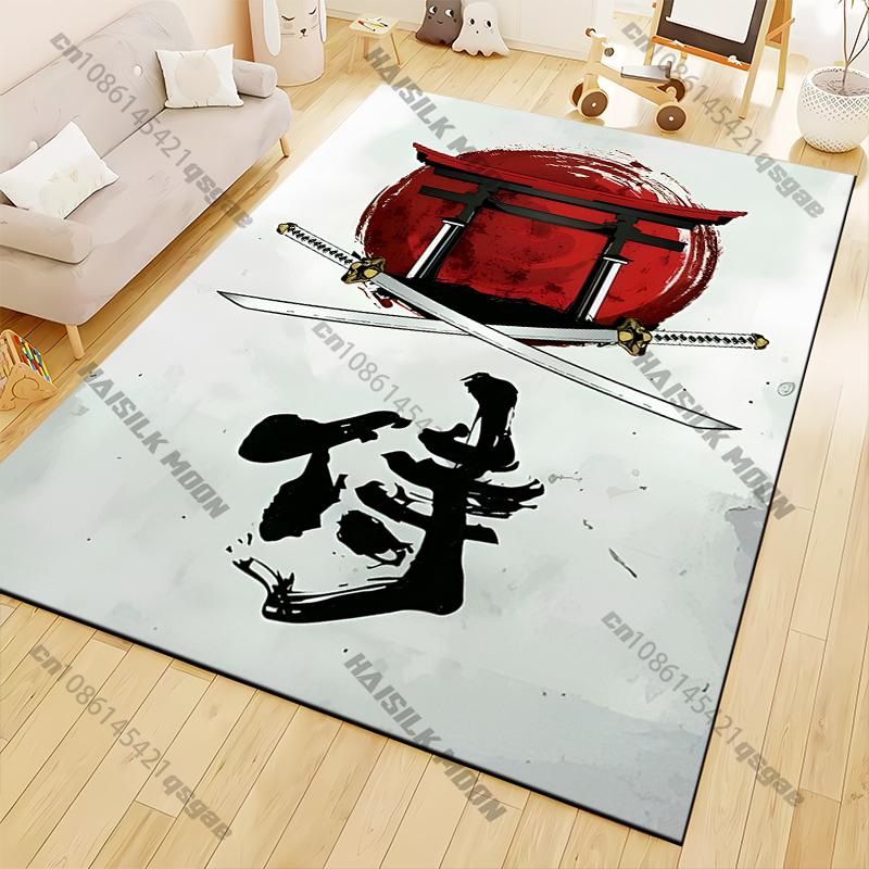 Japanese Traditional Culture Area Rug Large,Carpet Rug for Living Room Bedroom Kitchen Decoration, Carpets for Bed Room Mat Home
