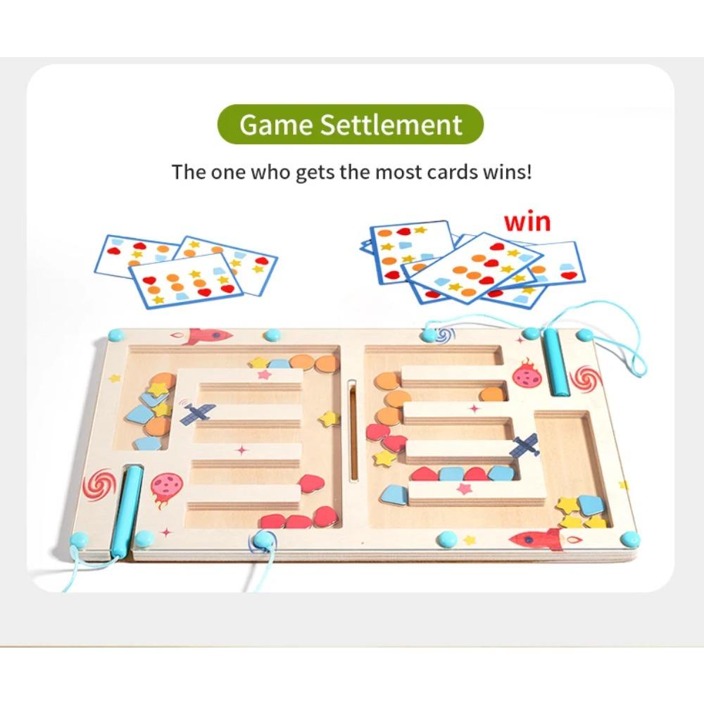 Деревянный Цвет Форма Магнитный Лабиринт Магнитная Сортировка Дорожная Доска Монтессори Игрушка-Пазл Обучающая для Возраста 3+ Мелкая Моторика