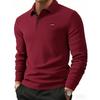Мужская рубашка-поло в стиле business casual с черной основой Мужская рубашка-поло MILAON с контрастной планкой и длинным рукавом