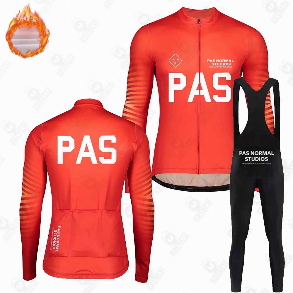 New PNS Fleece Suit Winter Cycling Suit Long Sleeve Strap Pants Road Bike Mountain Bike Outdoor