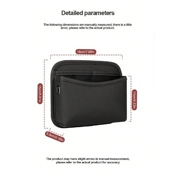 1pc car-mounted storage bag: leather car storage bag with multi-functional adhesive design, car phone bag, in-car phone holder p