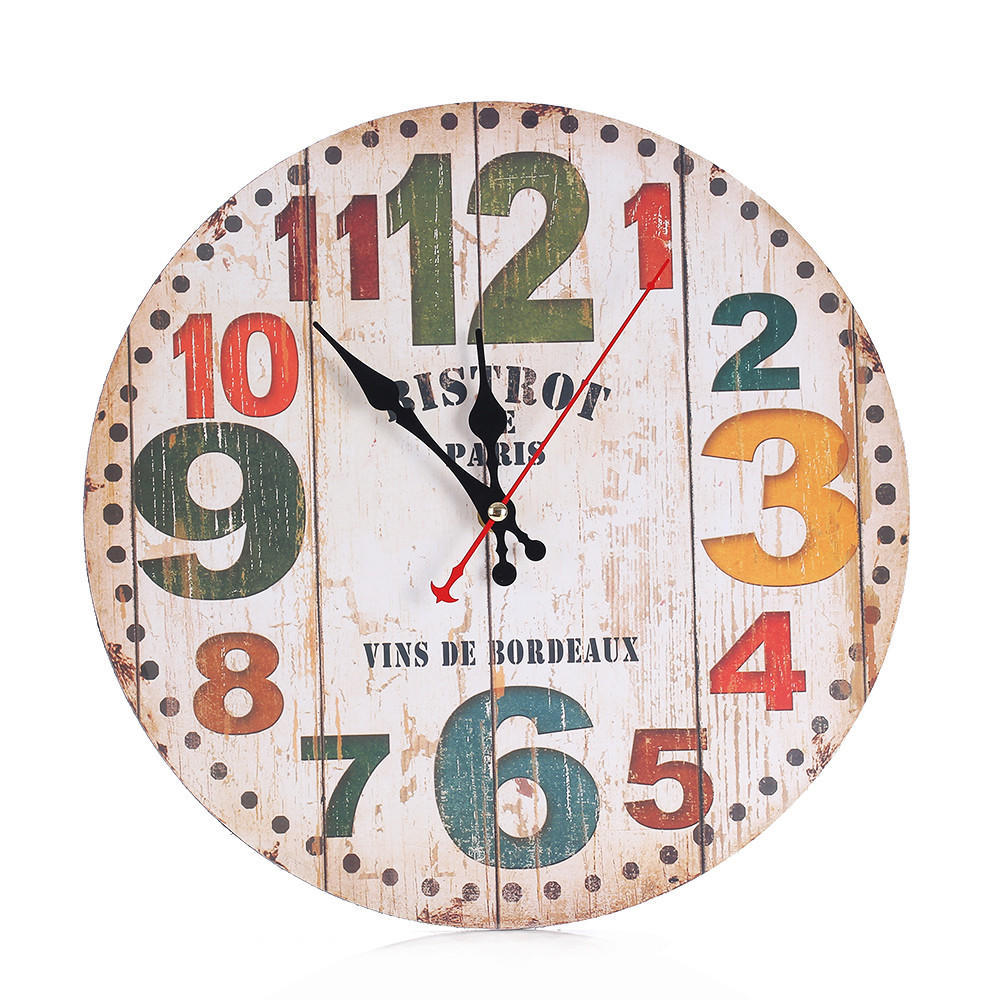 Винтажные бесшумные антикварные деревянные настенные часы без тиканья для дома и кухни