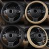 Pu Leather Steering Wheel Cover Anti-Slip Protector Fit 38Cm/15Inch Beige