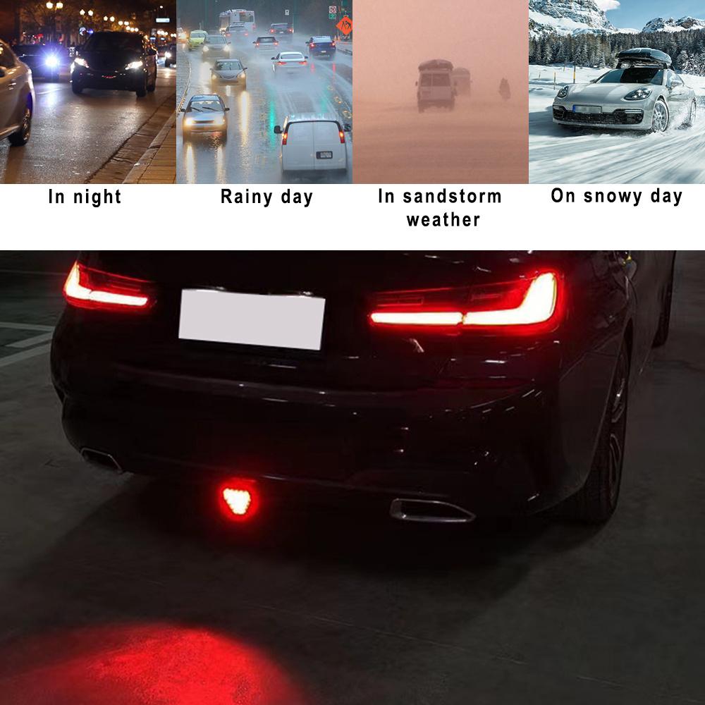 New Red Car Triangle Rear Brake Stop Light Warning Strobe LED Safety Indicator Lamp