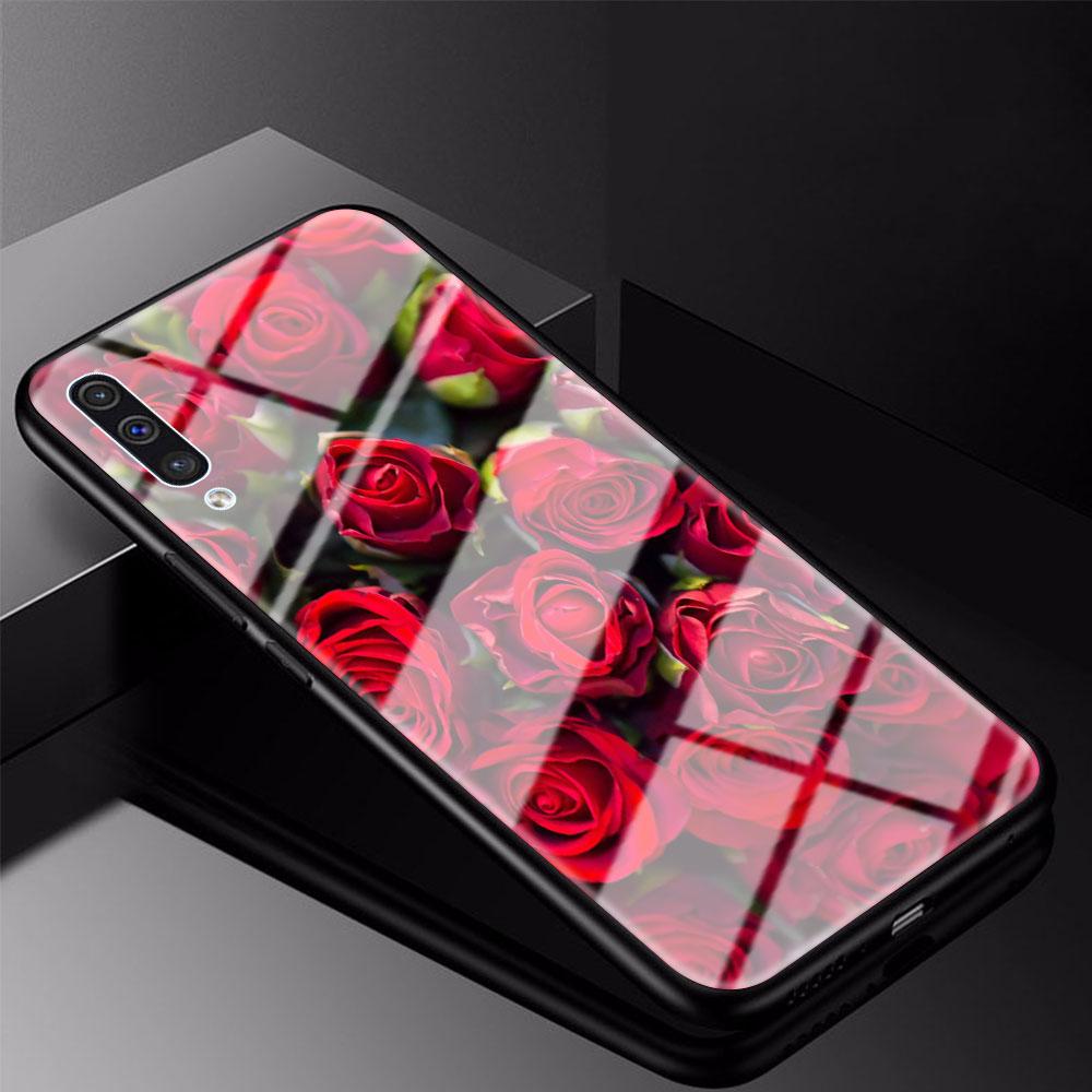Чехол для телефона из закаленного стекла с подсолнухом и розой для iPhone Samsung Galaxy OnePlus Oppo Xiaomi Redmi Note SA 7 8 9 10 11 12 13 14 20 21 22 53 Pro Max Ultra