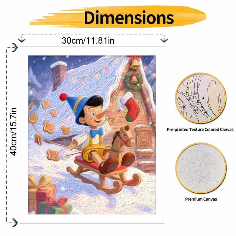 Disney Pinocchio Christmas Painting By Numbers Kit Hand Painting Home Decor