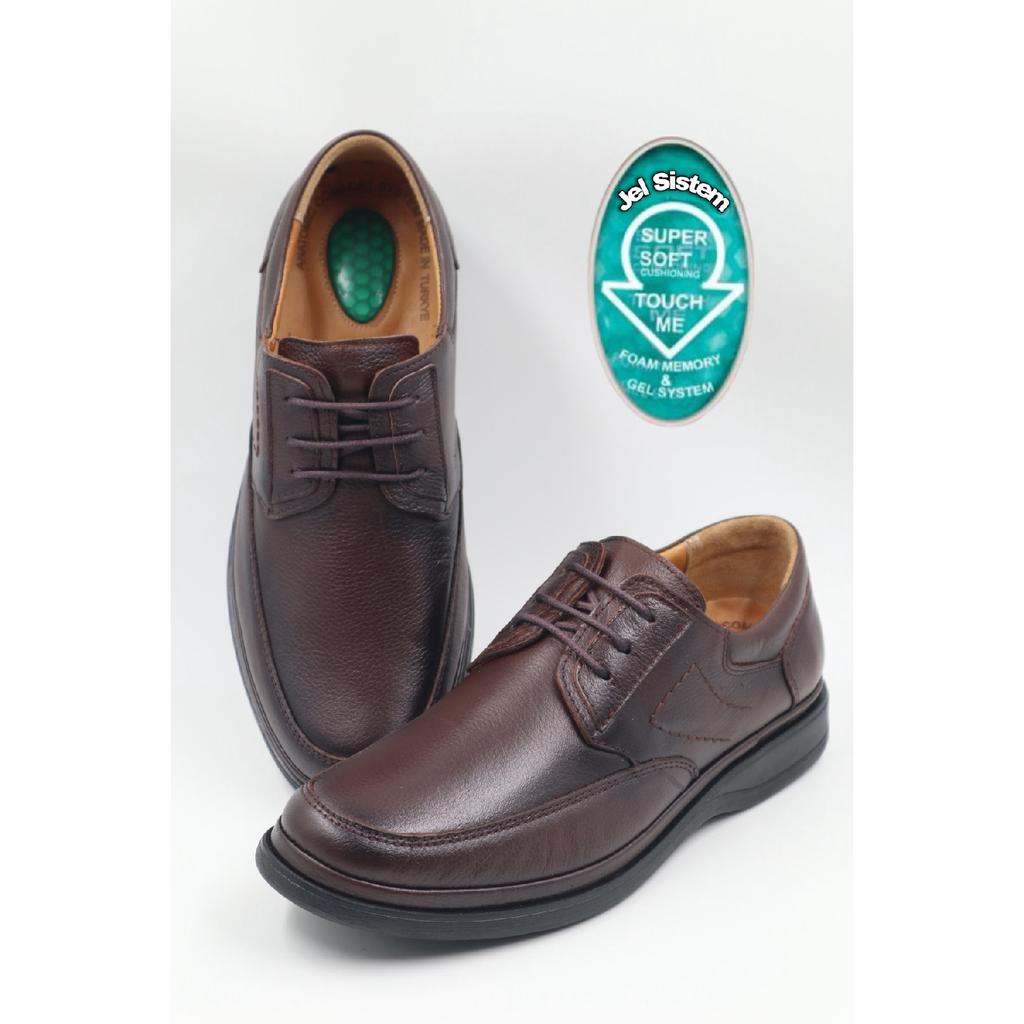 Мужские повседневные туфли для папы из натуральной кожи с ортопедической гелевой подошвой и внутренней внутренней поверхностью