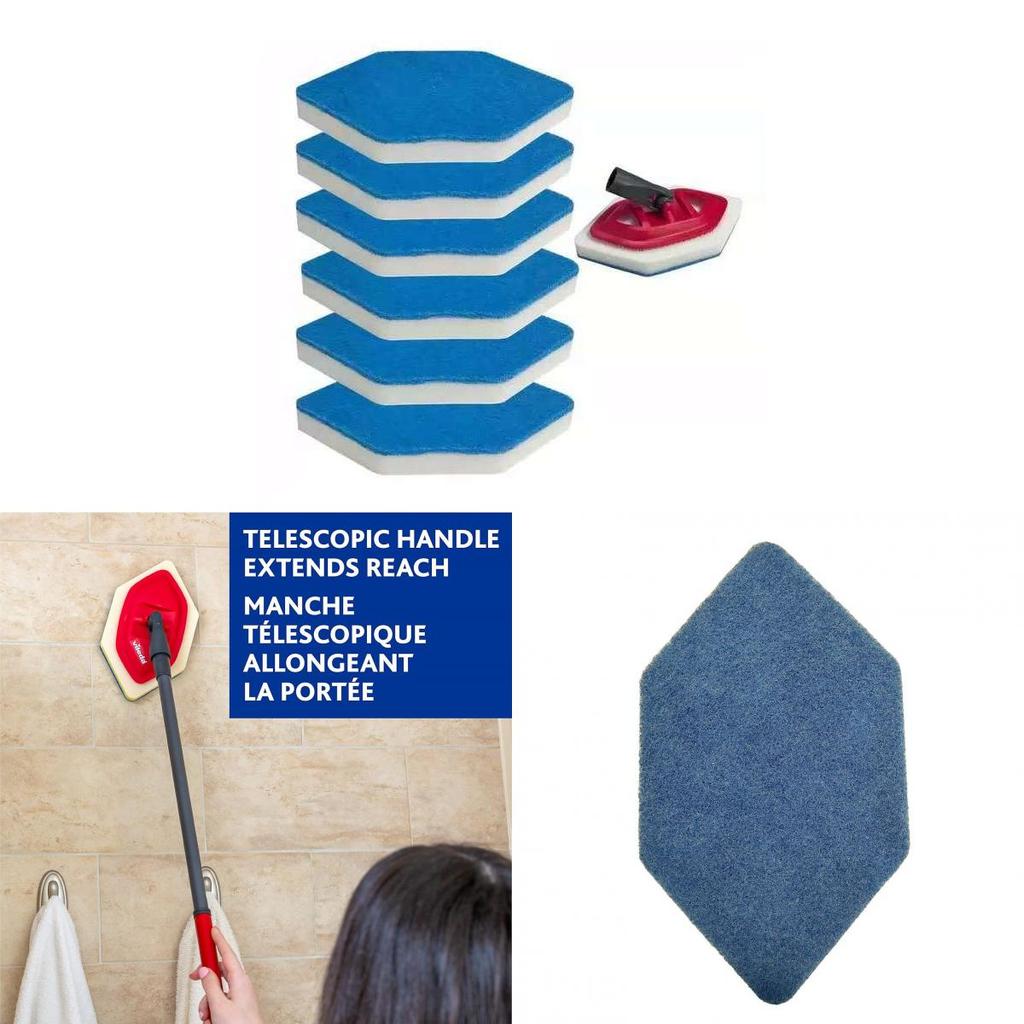 Микромощная сменная насадка для швабры Vileda Bath Magic с шестигранной губкой для чистки ванной комнаты