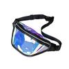 Transparent Waist Bag Waterproof Mini Fanny Pack Iridescent Belt Bag with Adjustable Strap for Women Men Travel Fitness Outdoor Use