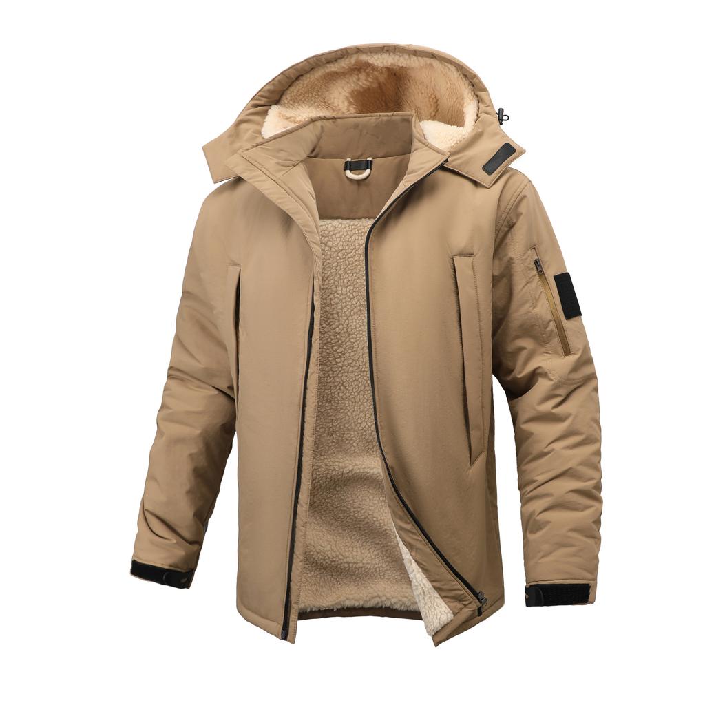 Плотная и Плюшевая Рабочая Одежда, Зимняя Одежда, Хлопковая Куртка, Холодостойкая и Теплая, Однотонная Хлопковая Куртка с Капюшоном